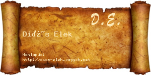 Diós Elek névjegykártya